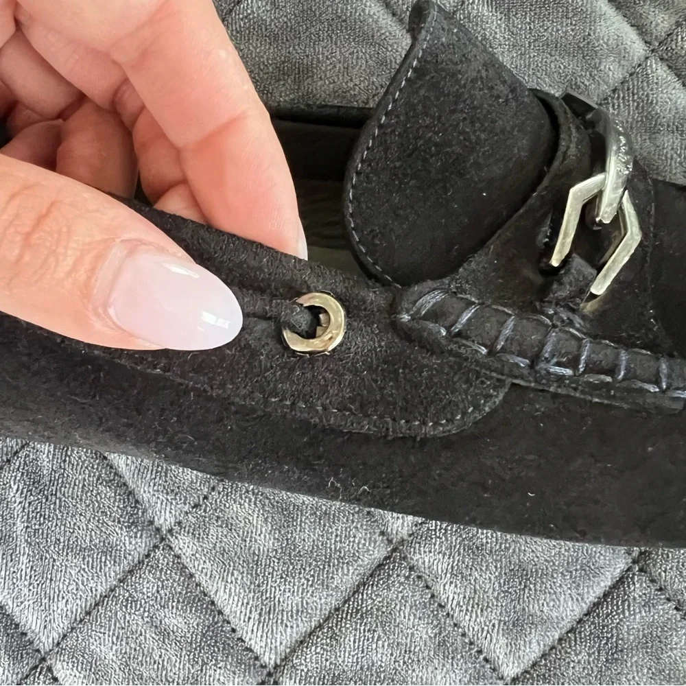 HUGO BOSS Penny Loafers Men 7 Shoes Black Suede